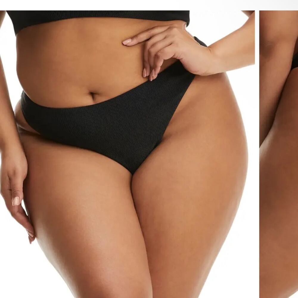 NWT good American better bikini bottoms black size 7/4X (runs small) 20